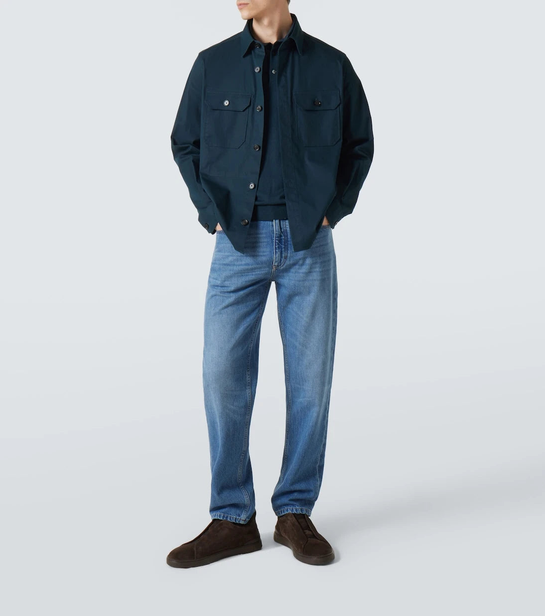 Zegna - قميص علوي من مزيج القطن