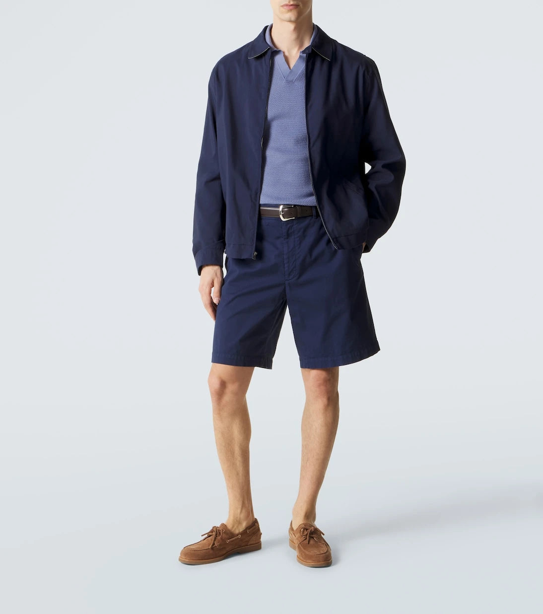 Zegna - Knitted cotton polo shirt