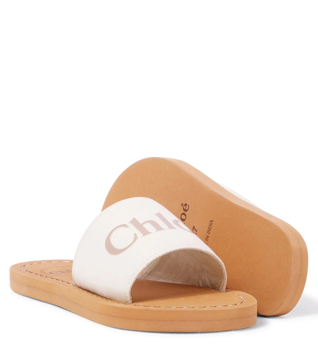 Chloé Kids - شرائح دينم بشعار بارز