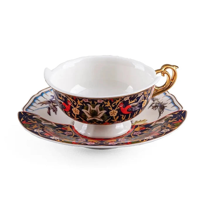 Seletti porselen fincan ve tabaklı porselen 15 x 10,8 x 8 cm