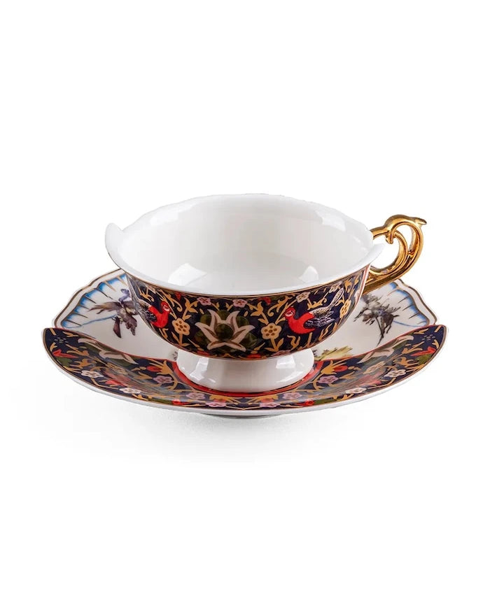 Seletti porselen fincan ve tabaklı porselen 15 x 10,8 x 8 cm