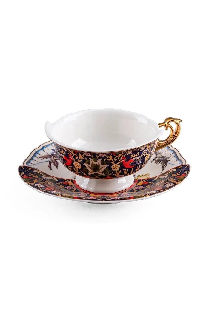 Seletti porselen fincan ve tabaklı porselen 15 x 10,8 x 8 cm