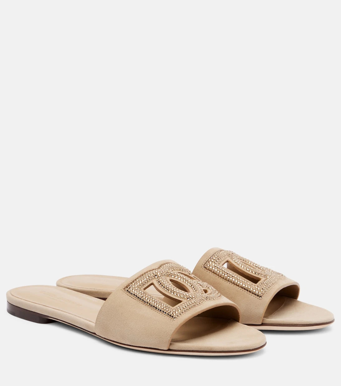 Dolce&Gabbana - DG crystal-embellished suede slides