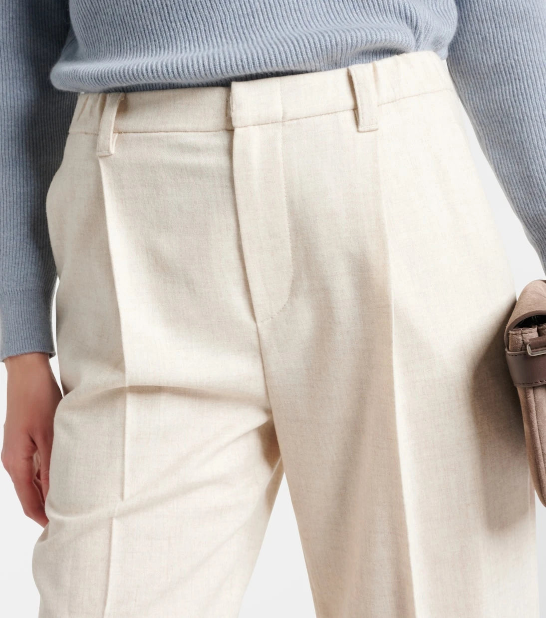 Brunello Cucinelli - بنطلون مستقيم مطوي من القطن