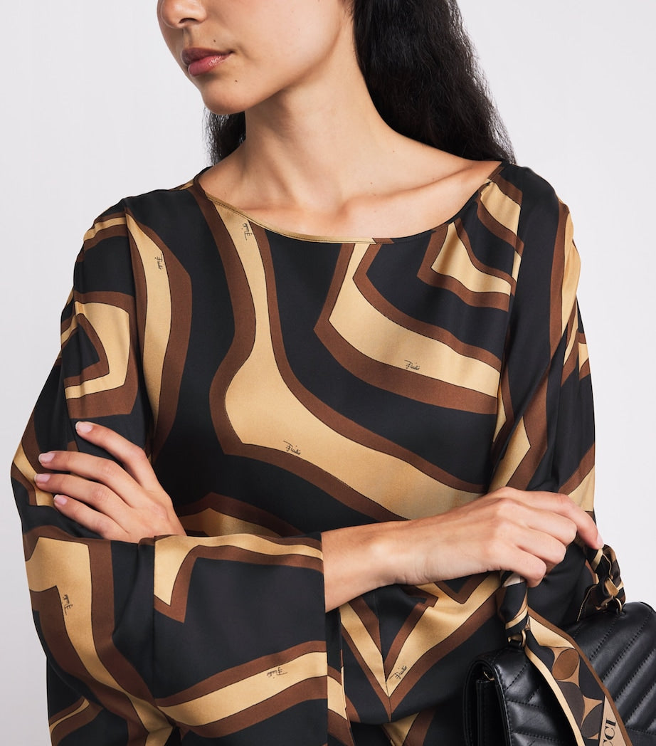Pucci Silk Labirinto Print Maxi Kaftan Dress