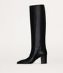 Saint Laurent Black Leather Knee-High Boots 75