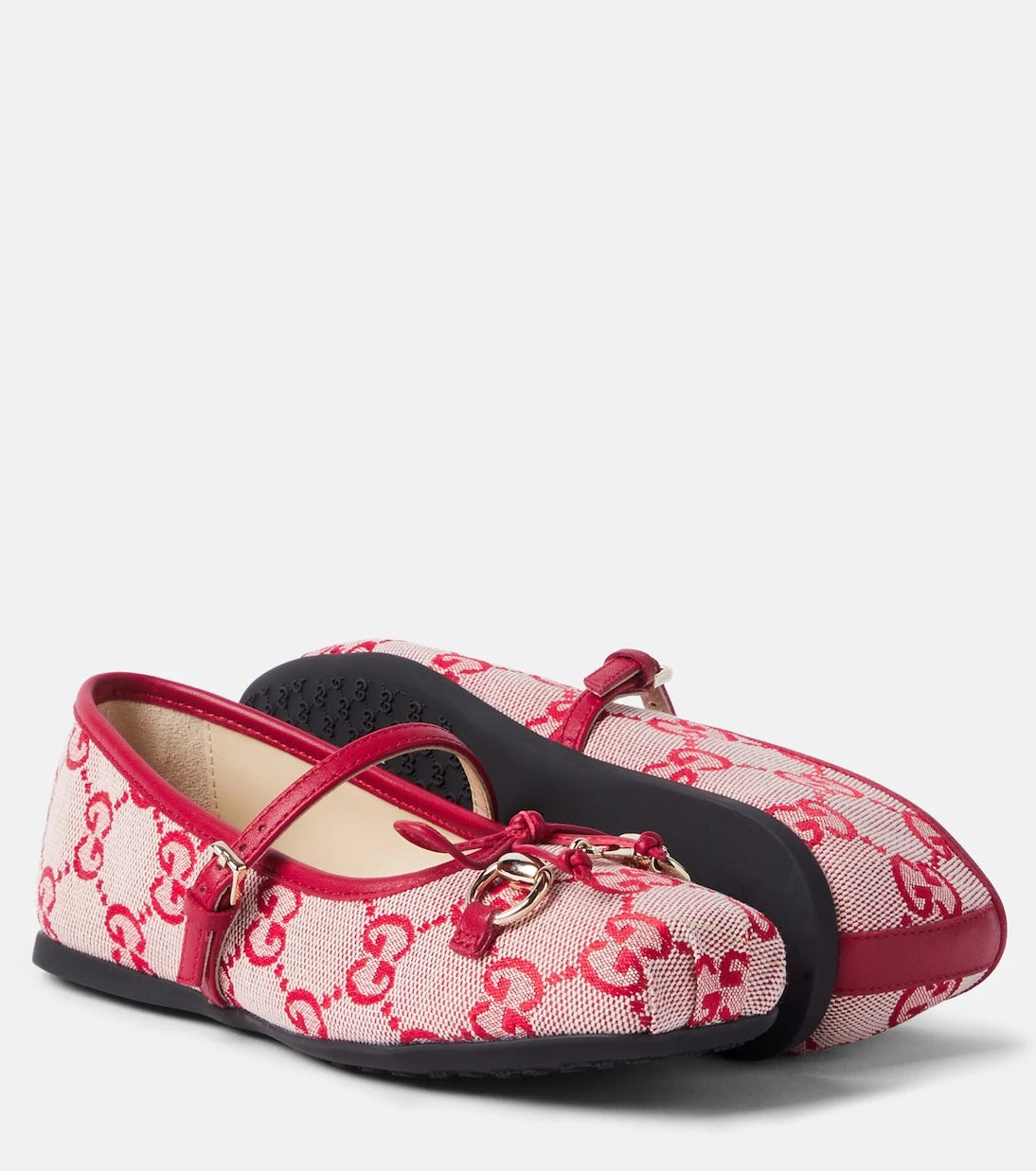 Gucci Kids - Horsebit GG Canvas ballet flats