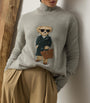 Ralph Lauren Collection Grey Cashmere Polo Bear Jumper