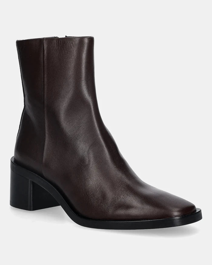 Calvin Klein BLOCK HEEL ZIP BOOT LTH Deri Bot