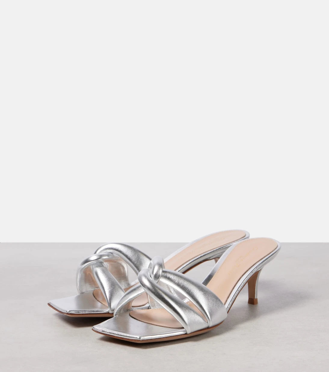 Gianvito Rossi - Amour metallic leather mules