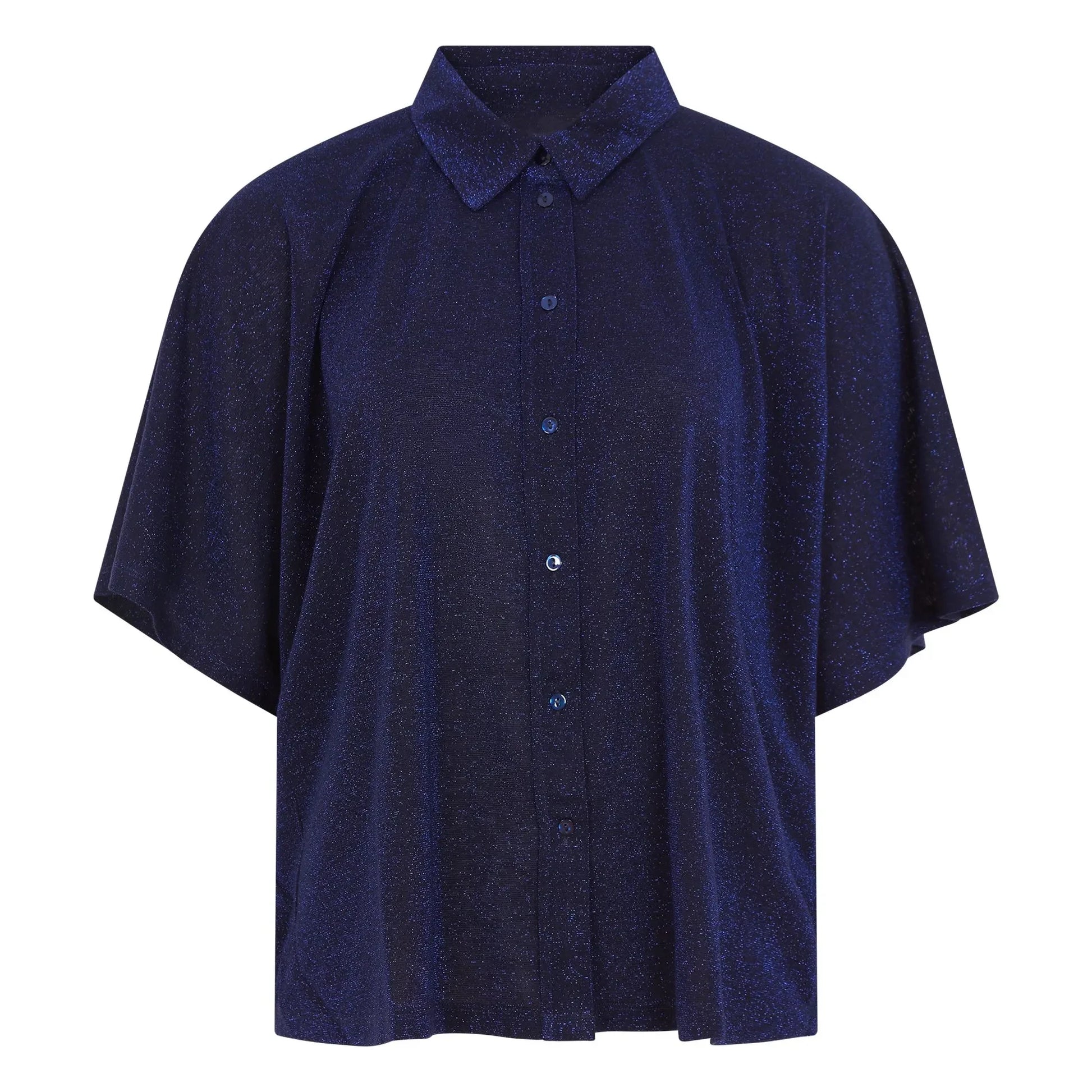 Momoni - Brooklyn Metallic Shirt | Navy blue