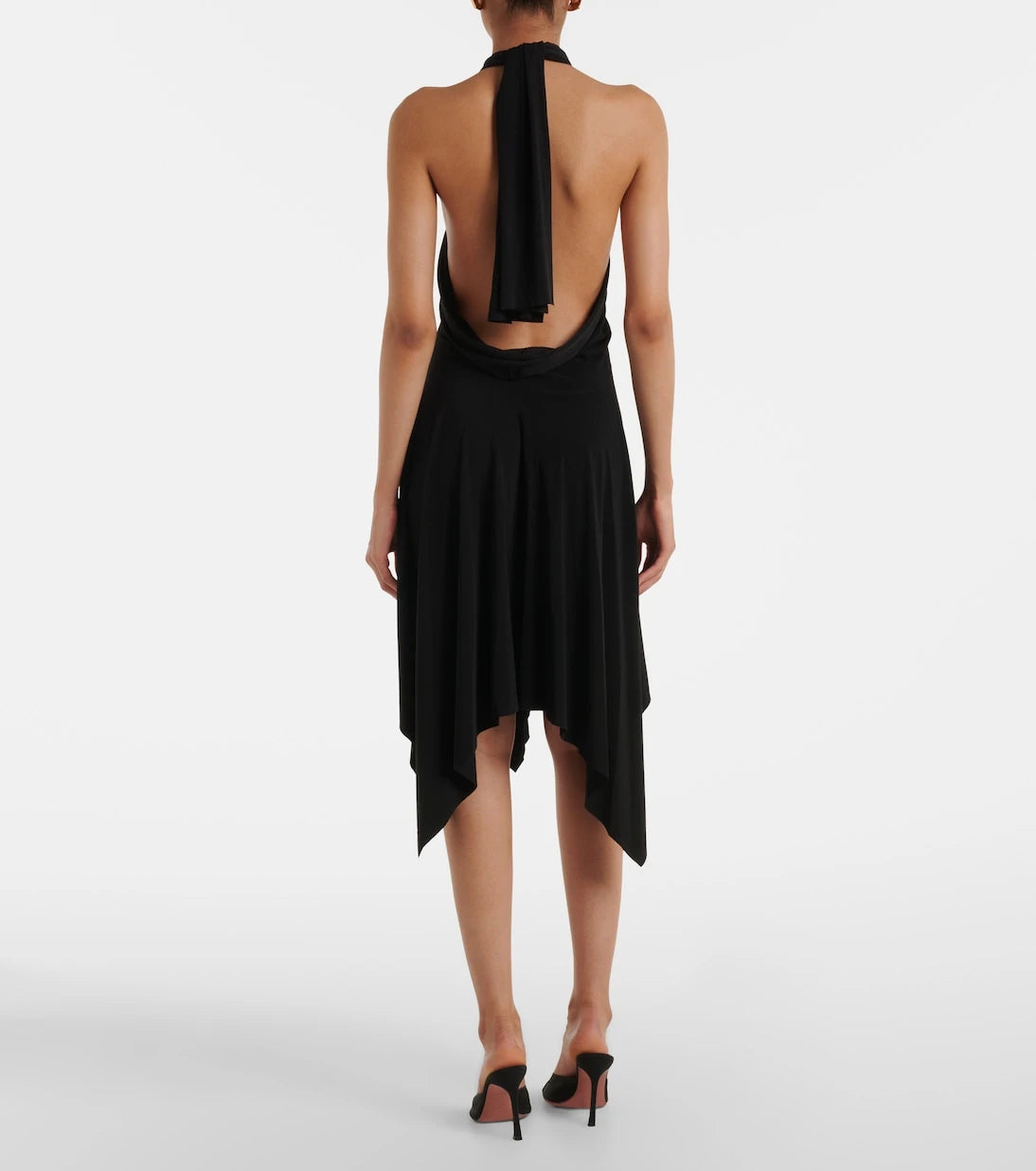 Norma Kamali - Draped halterneck jersey minidress