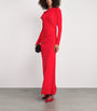 Victoria Beckham Red Jersey Draped Gown