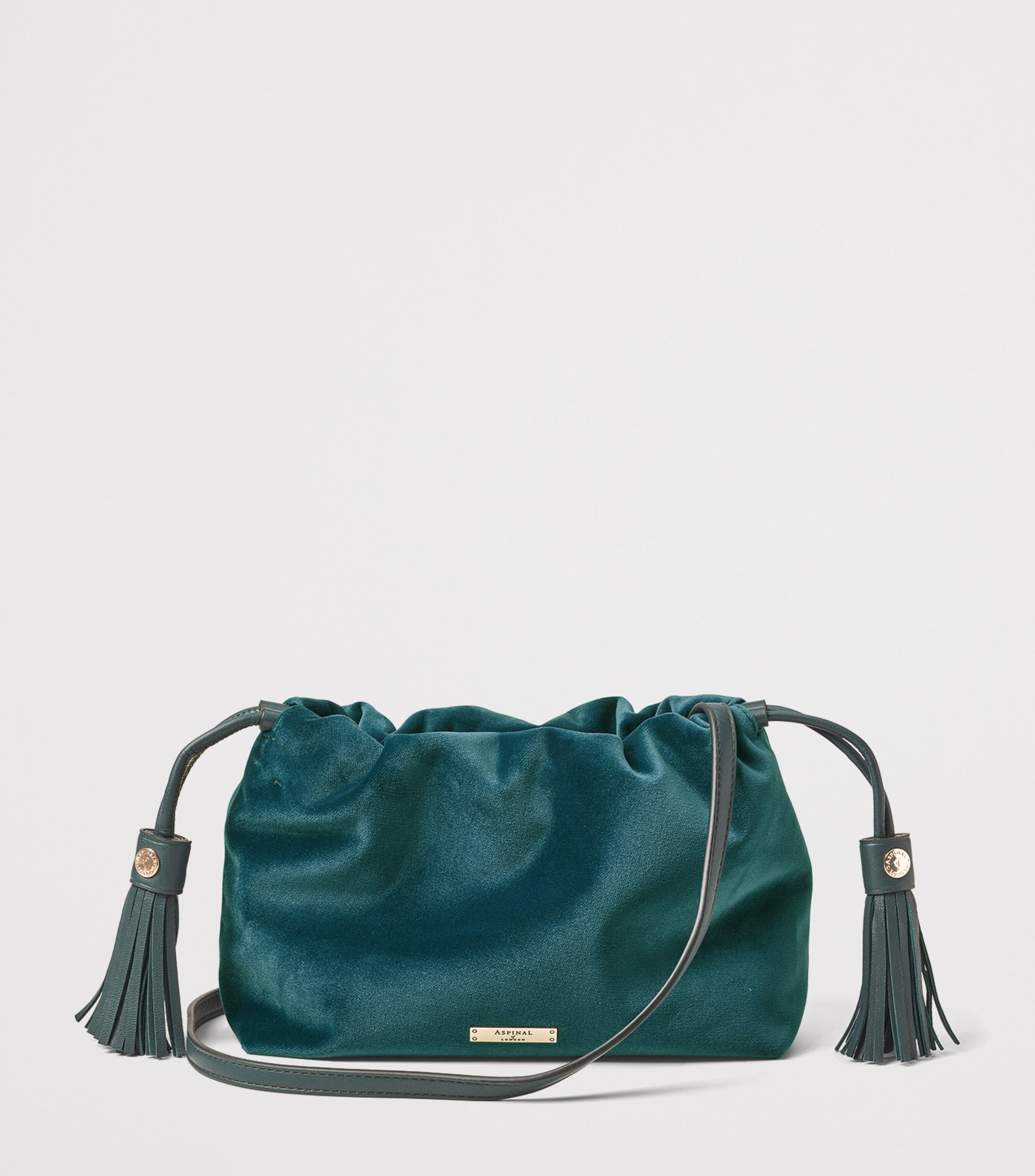 Aspinal Of London Blue Velvet Freida Top-Handle Bag