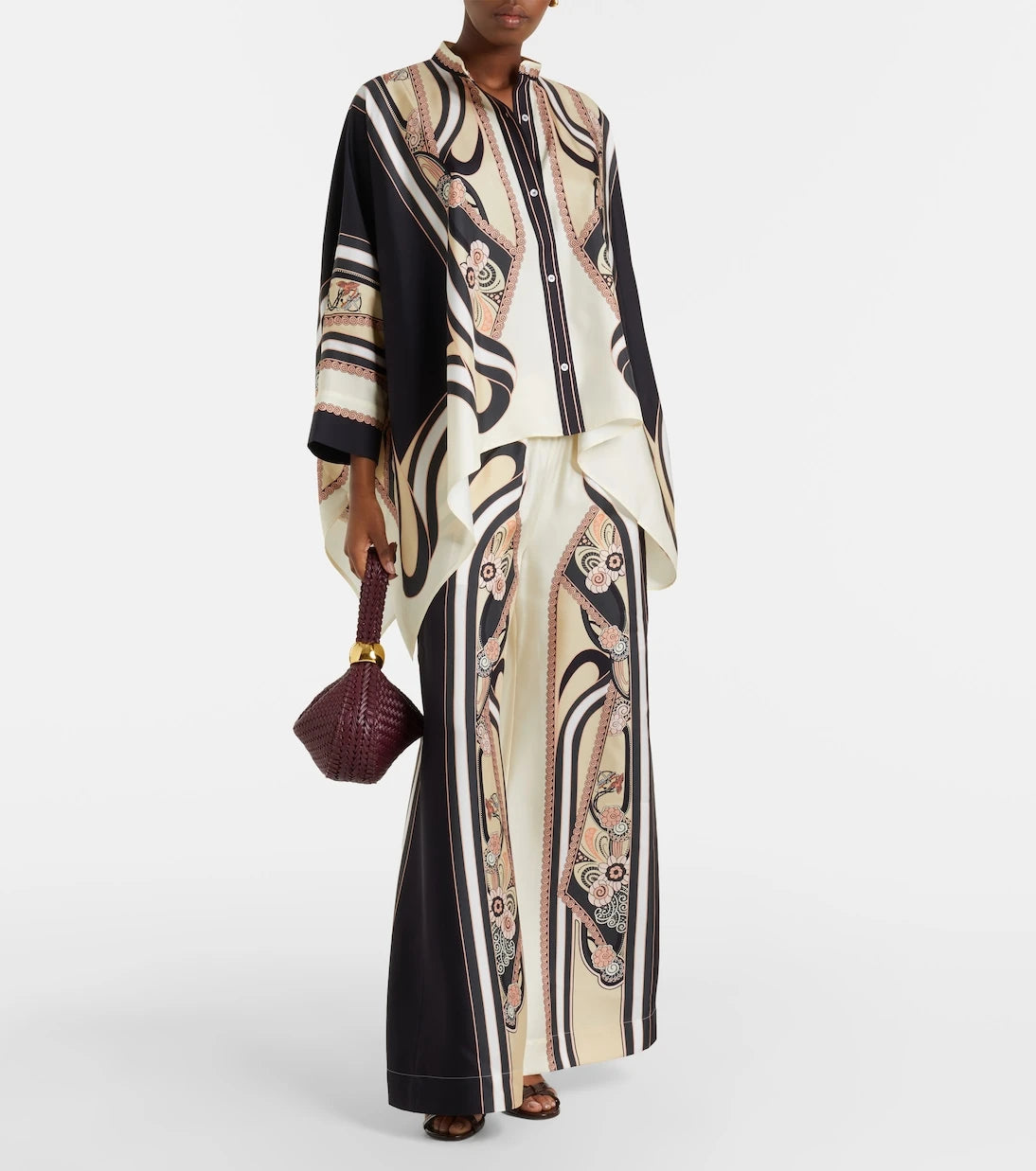 La DoubleJ - Printed silk palazzo pants