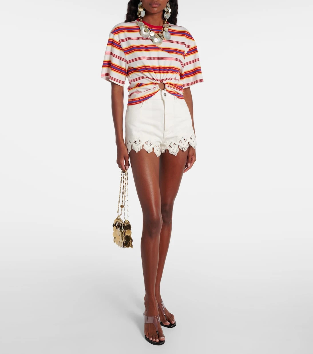 Rabanne - Macramé cotton shorts