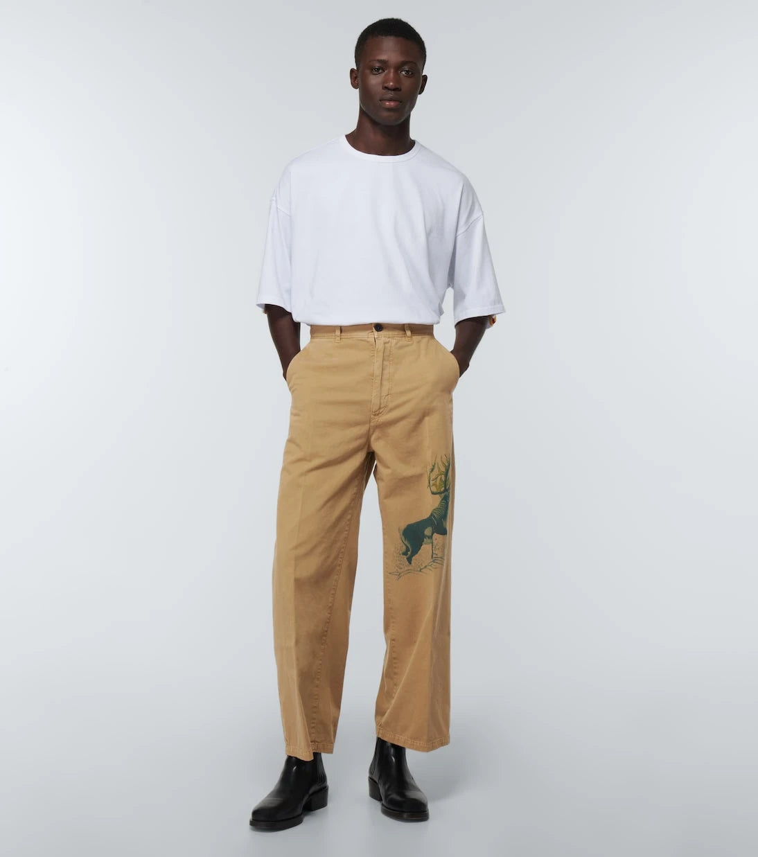 Incotex x Facetasm - Printed wide-leg cotton pants