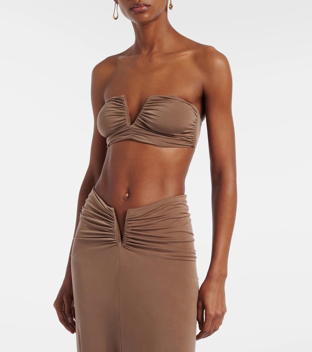 Jade Swim - توب بيكيني كلارا بتصميم ملفوف وخصر مطاطي