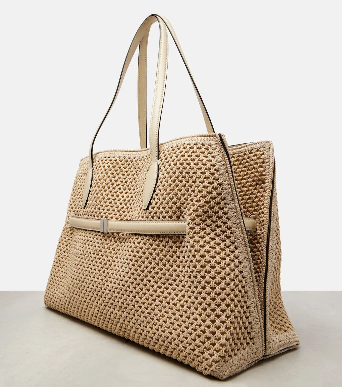 Toteme - Lounge leather-trimmed tote bag