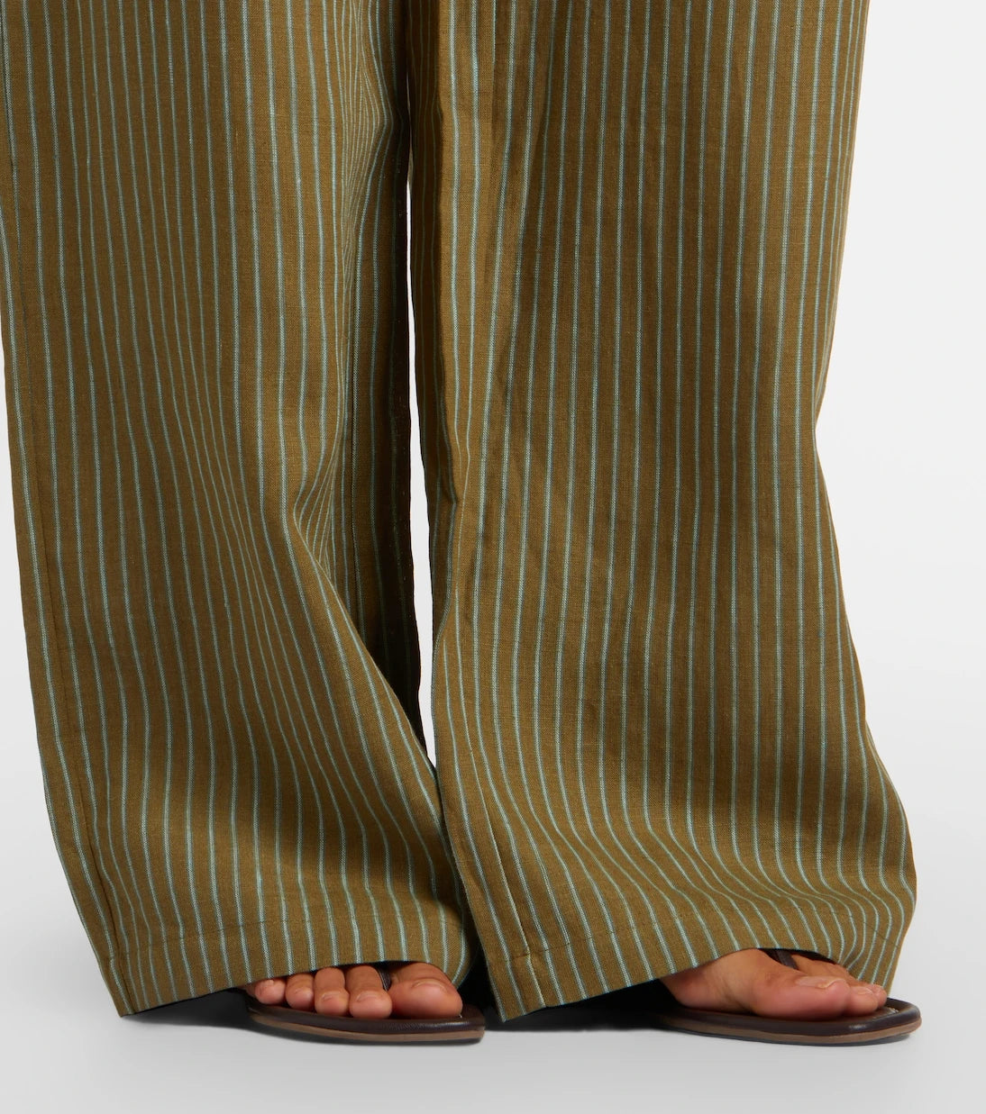 Staud - Mateo pinstripe linen wide-leg pants