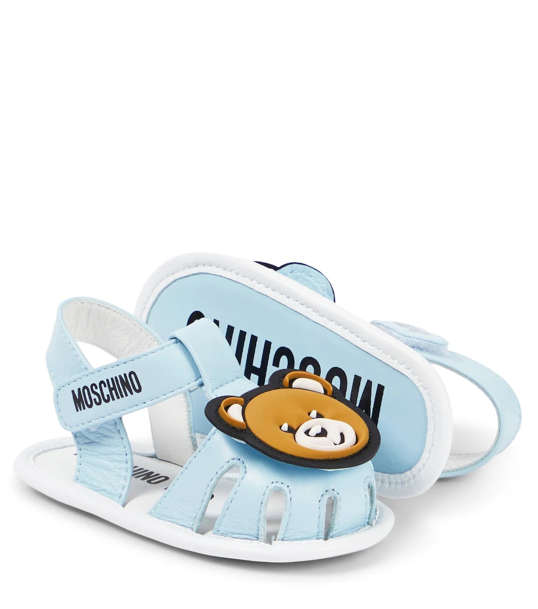 Moschino Kids - صندل جلد تيدي بير للرضع