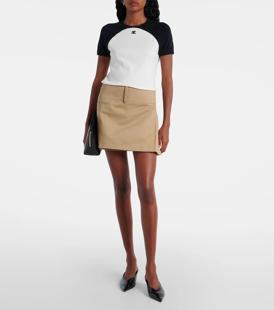 Courrèges - Circle Contrast cotton jersey T-shirt