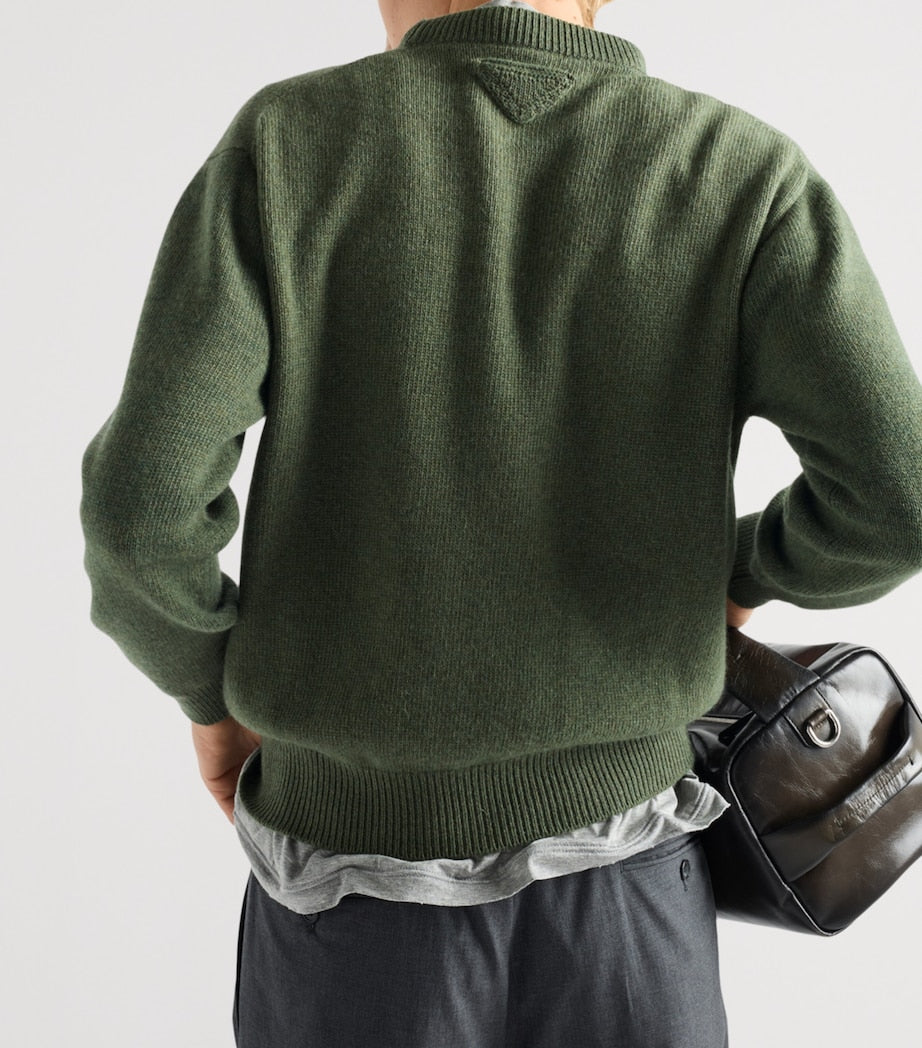 Green Re-Cashmere Crewneck Sweater
