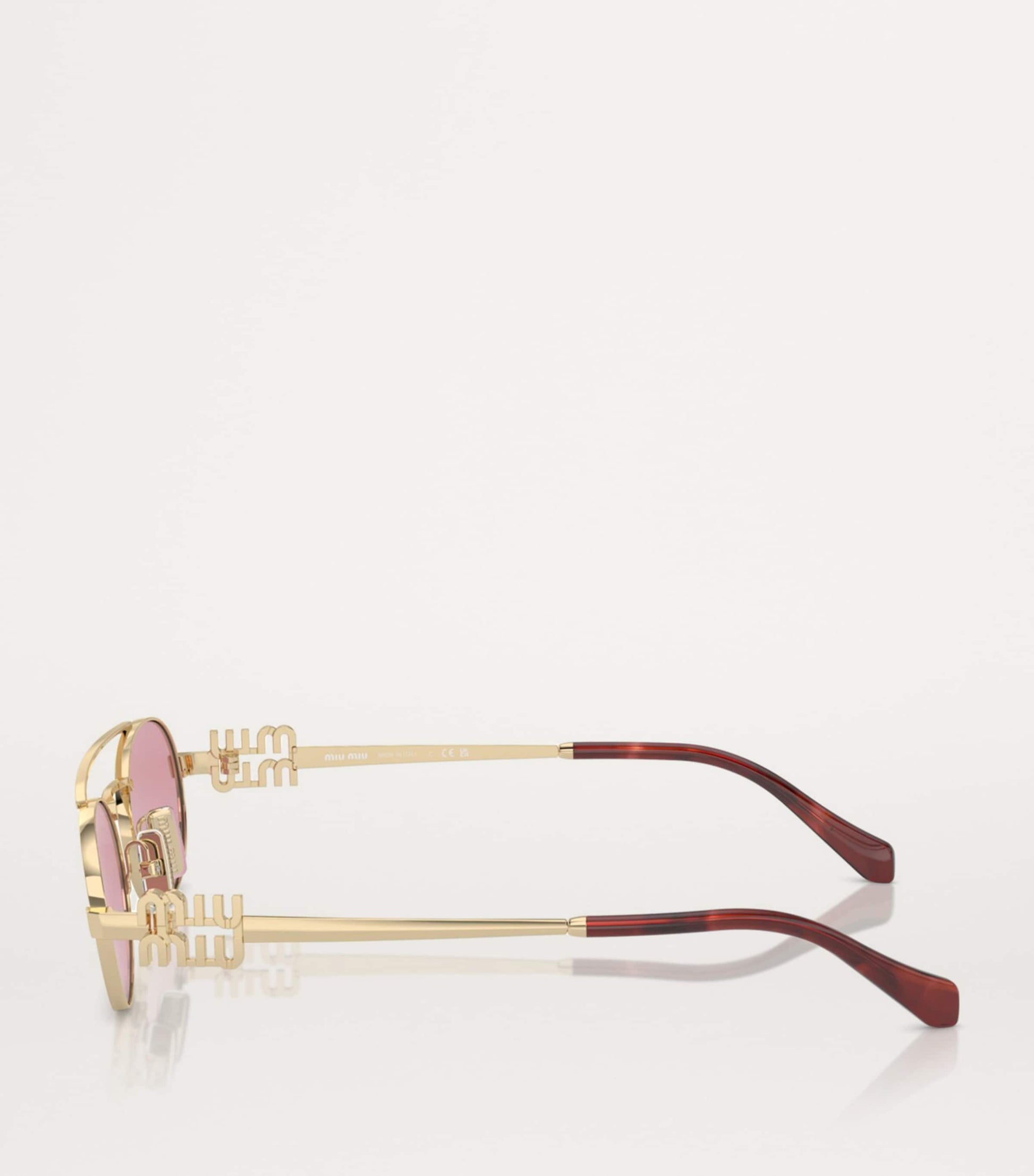 Gold Metal Oval Sunglasses