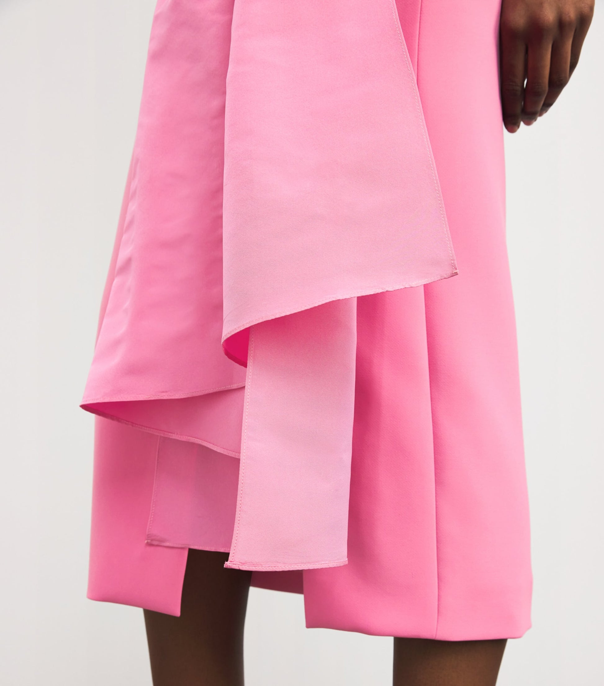Carolina Herrera Pink Silk-Trim Cocktail Midi Dress
