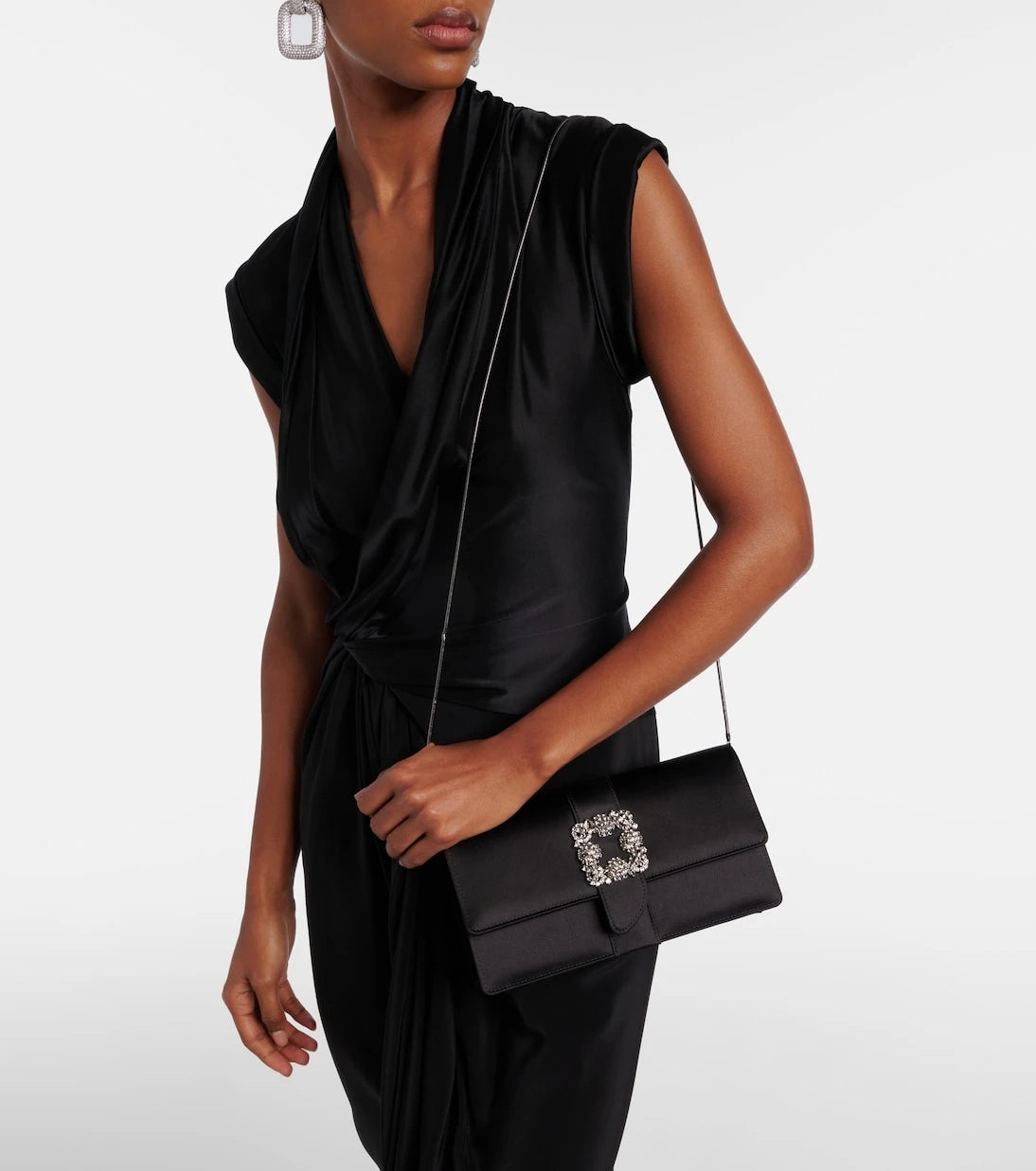 Manolo Blahnik - Capri embellished satin clutch