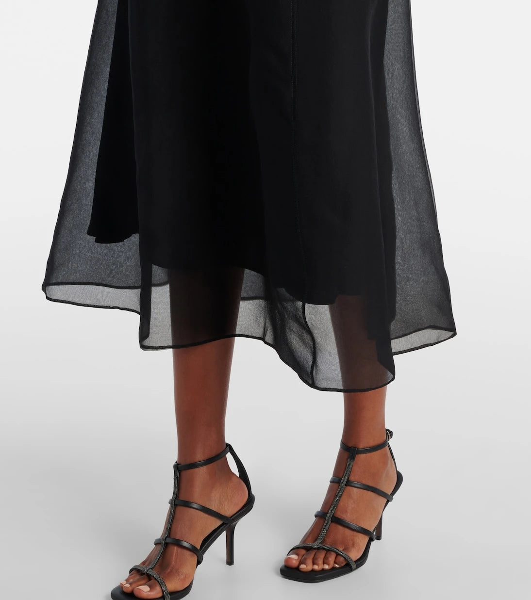 Brunello Cucinelli - Silk organza midi skirt