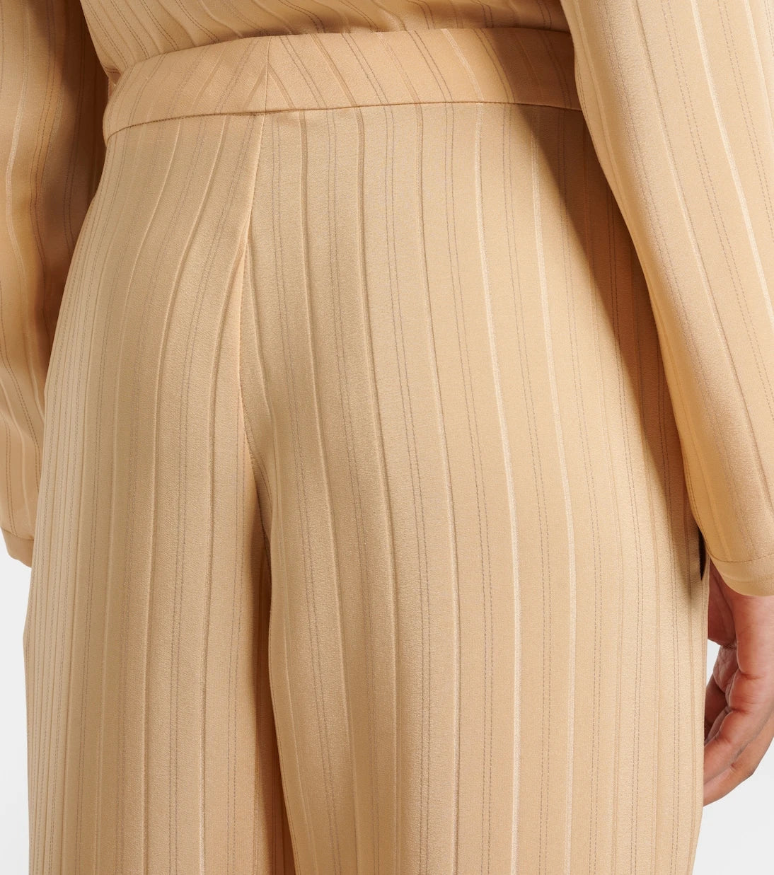 Saint Laurent - Striped cropped silk straight pants