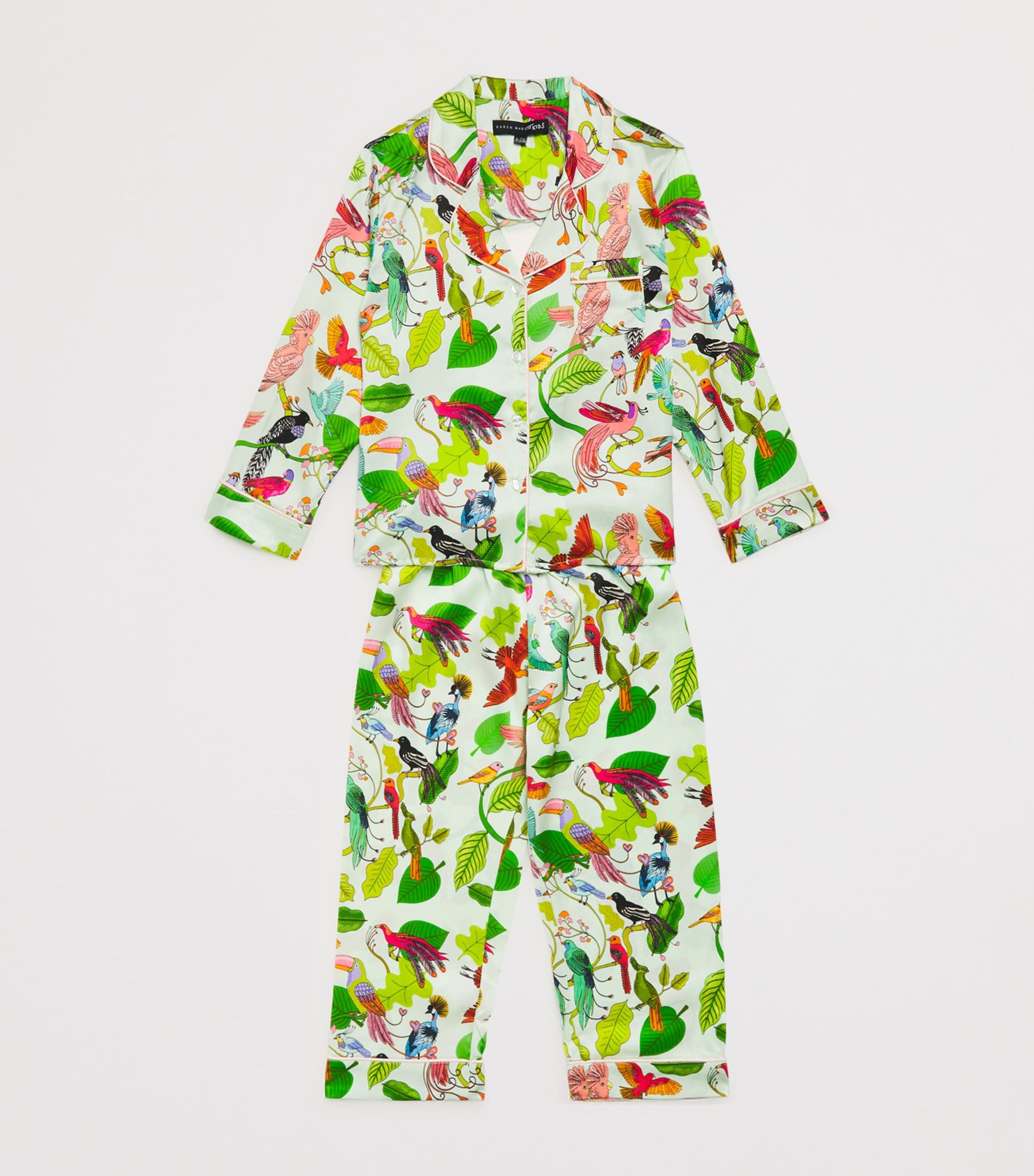 KAREN MABON KIDS Stretch-Silk Birds of a Feather Print Pyjama Set (2-13 Years)