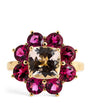Jennifer Meyer Yellow Gold and Rubellite Flower Ring