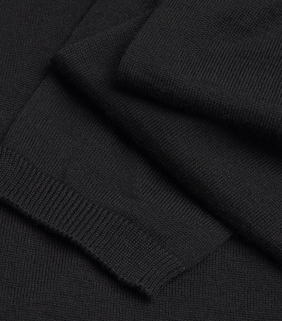 Max Mara Black Virgin Wool Turtleneck Sweater