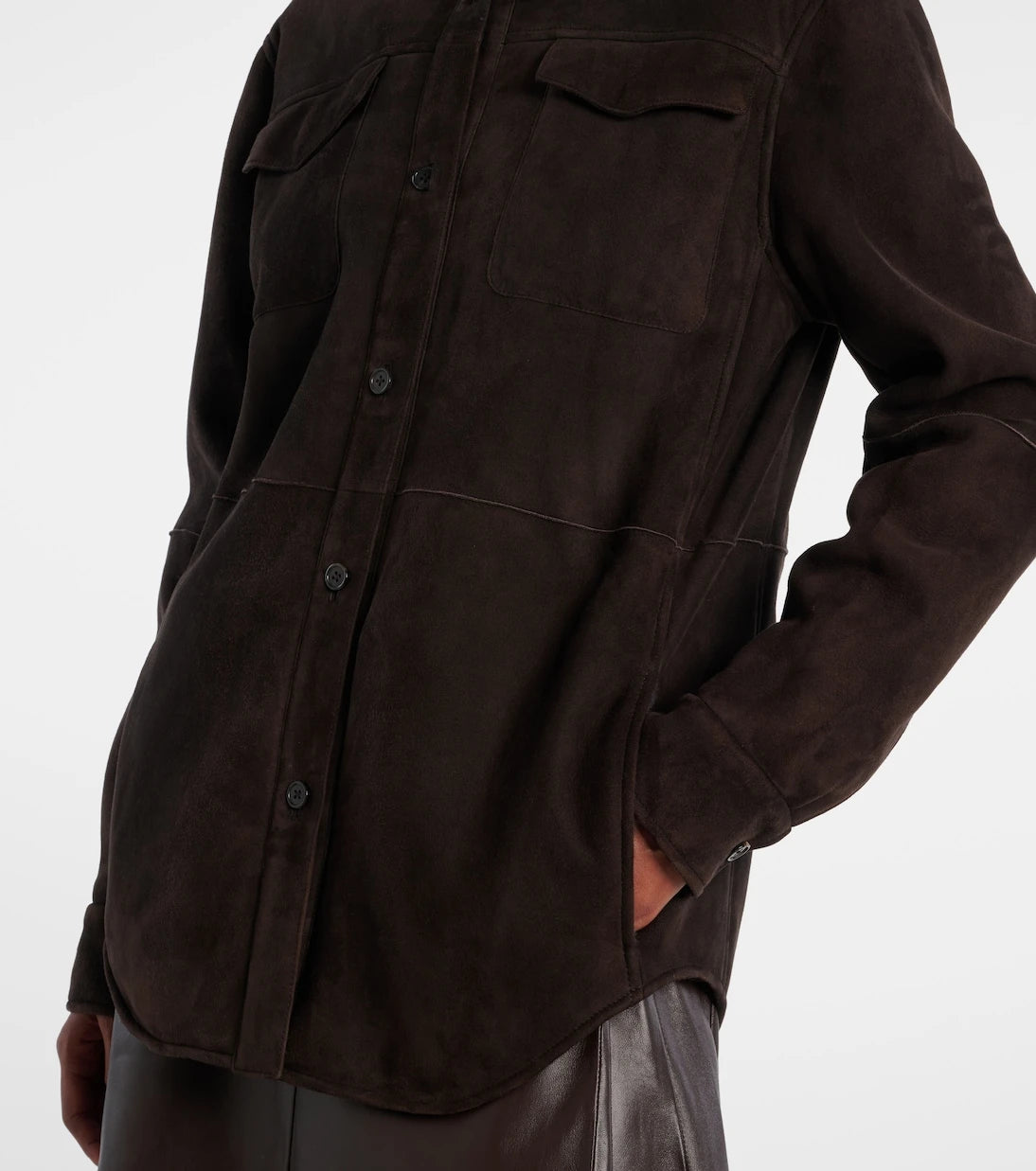 The Row - Gwena suede overshirt