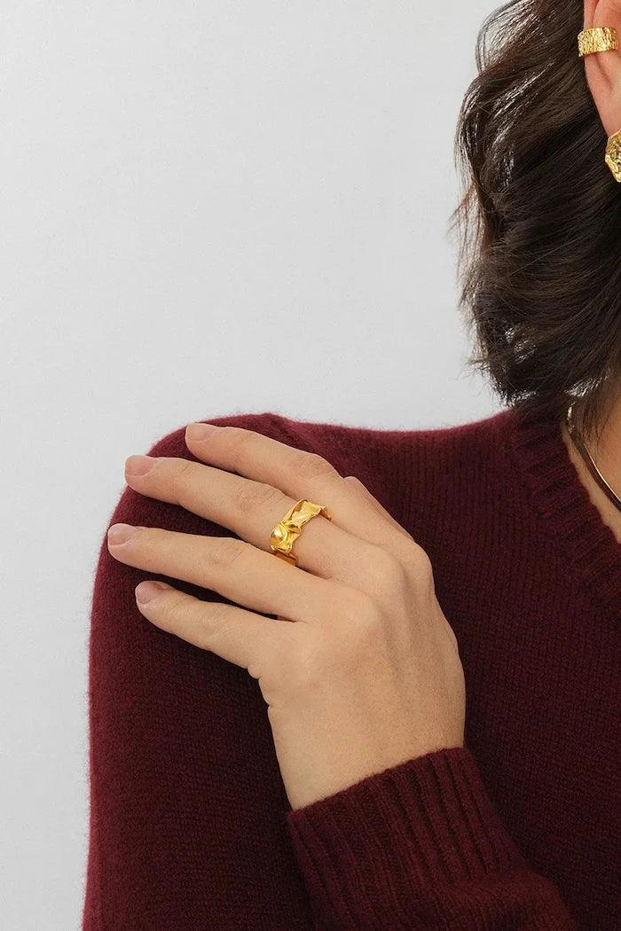 ANIA KRUK kadın yüzük altın kaplama VINTAGE model