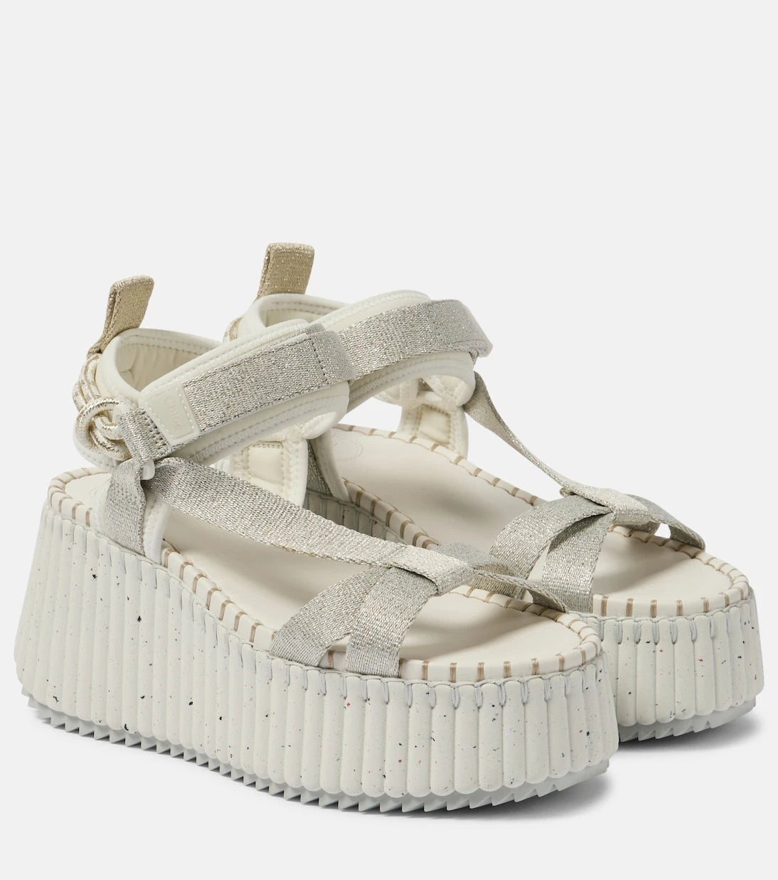 Chloé - Nama metallic wedge sandals