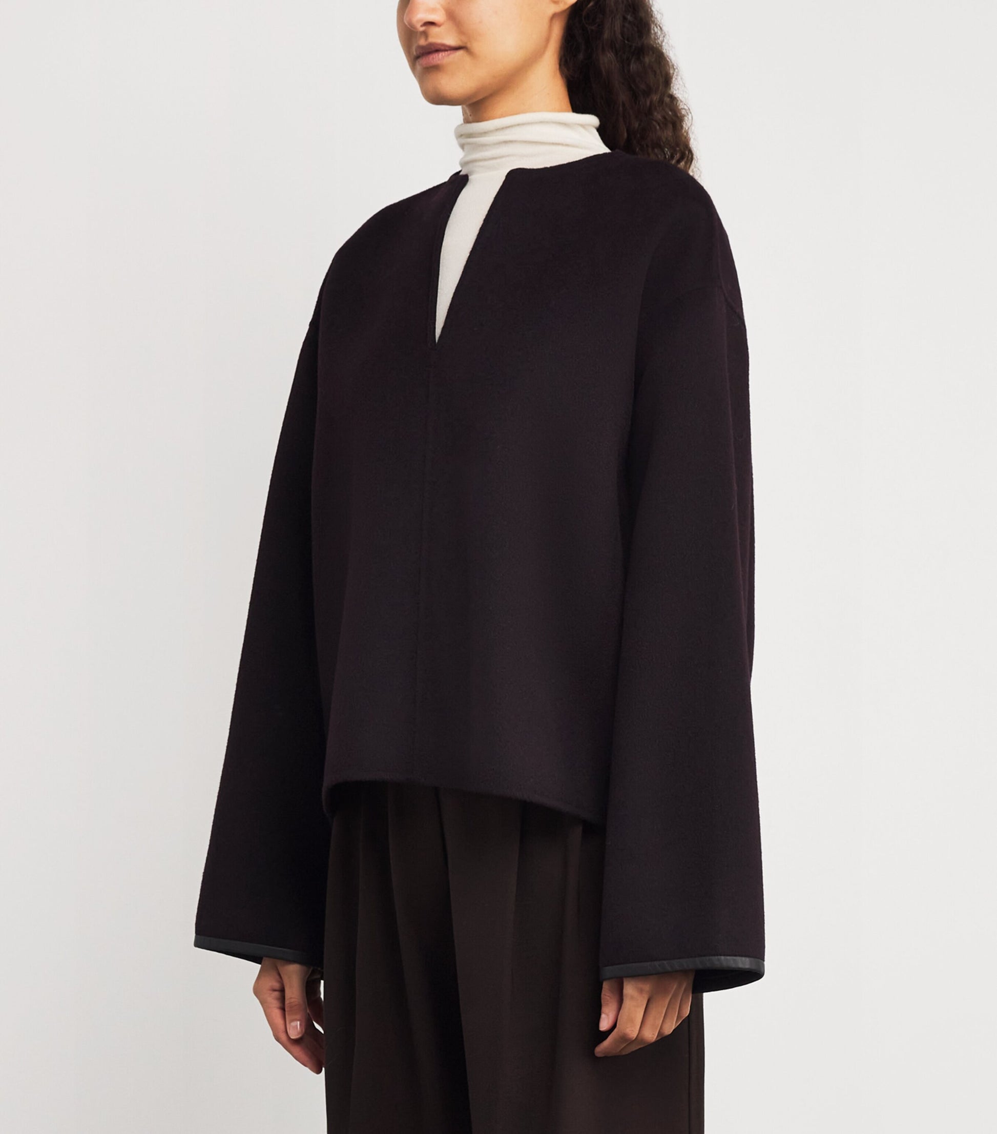 Yves Salomon Red Wool-Cashmere Double-Faced Top