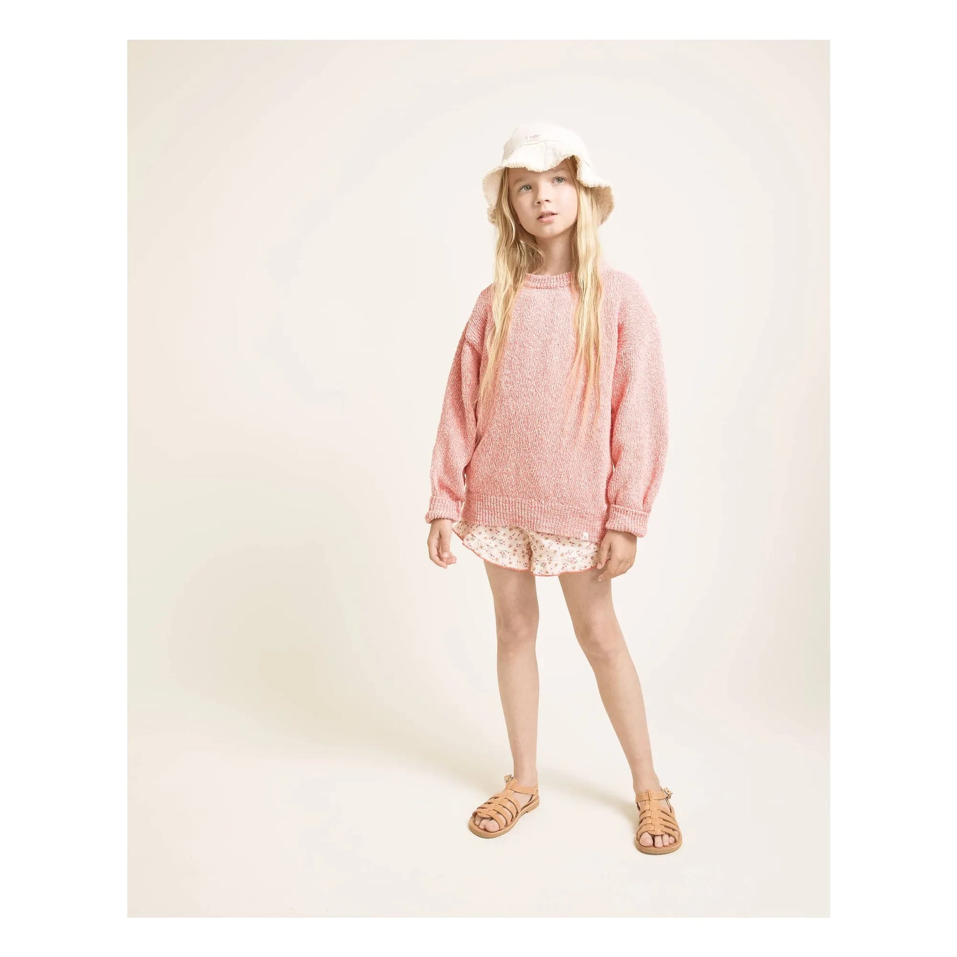 Búho - Chiné Organic Cotton Sweater | Pink