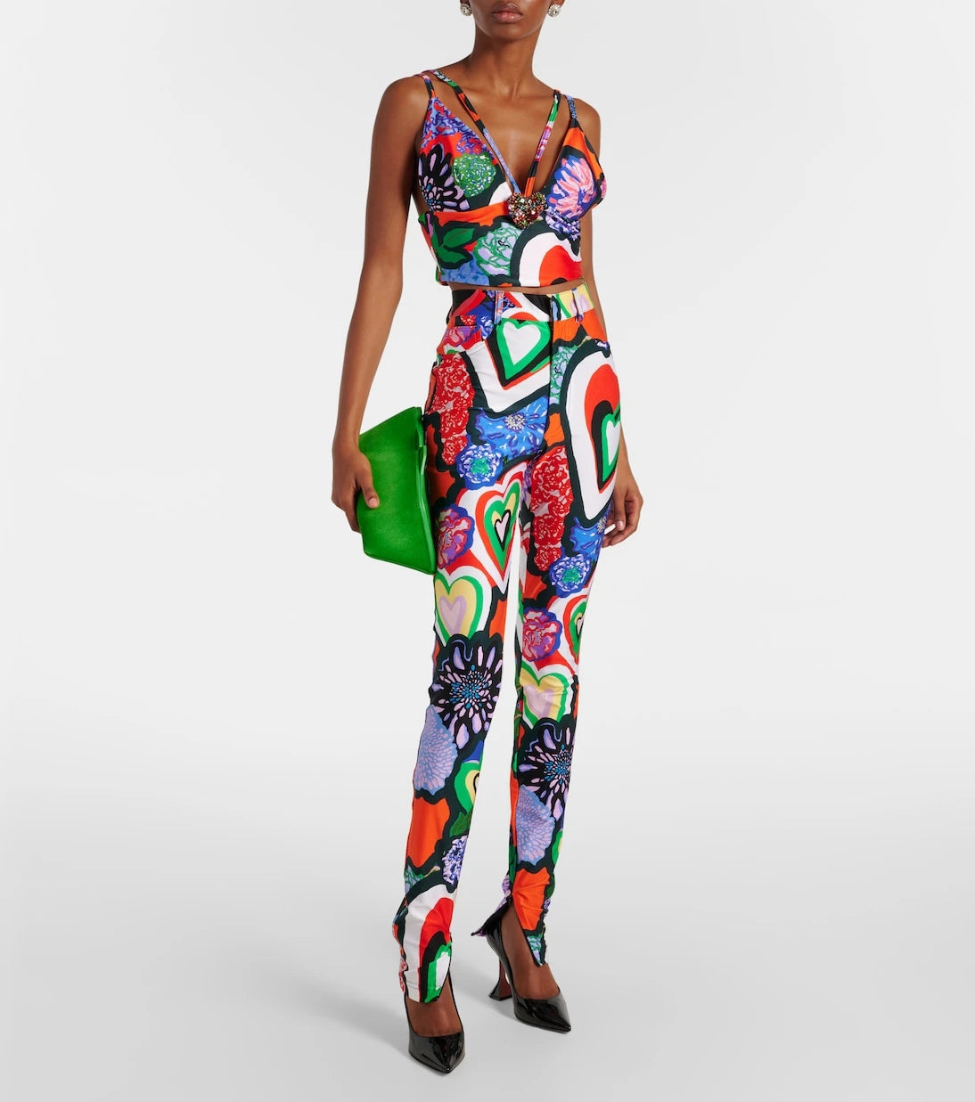 Area - Embellished printed top
