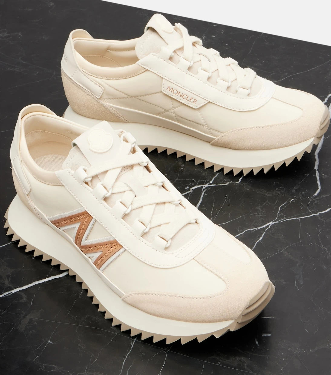 Moncler - Pacey2 suede-trimmed sneakers