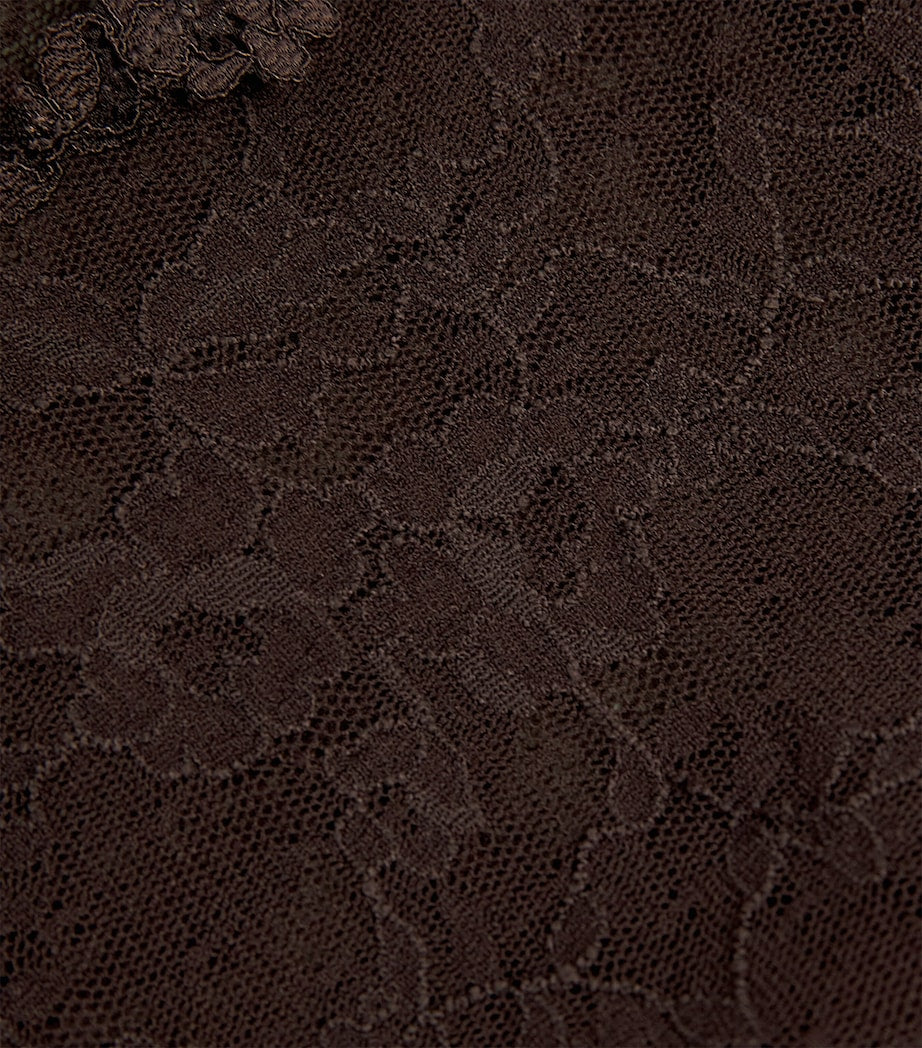 Skims Brown Stretch Lace Boy Short Briefs