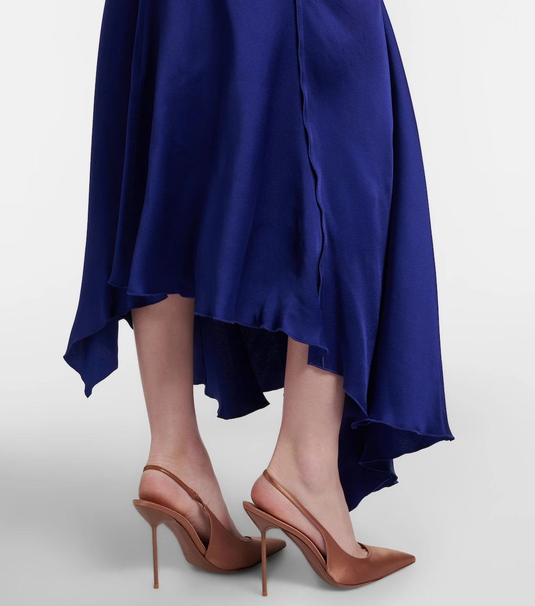 Victoria Beckham - Draped asymmetric satin midi dress