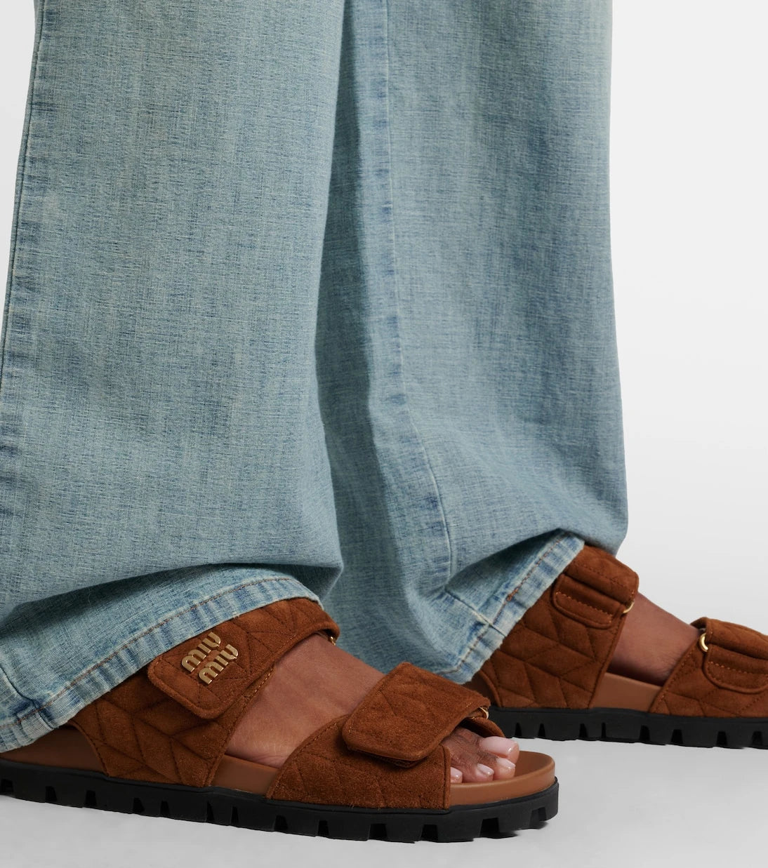 Miu Miu - Quilted suede sandals
