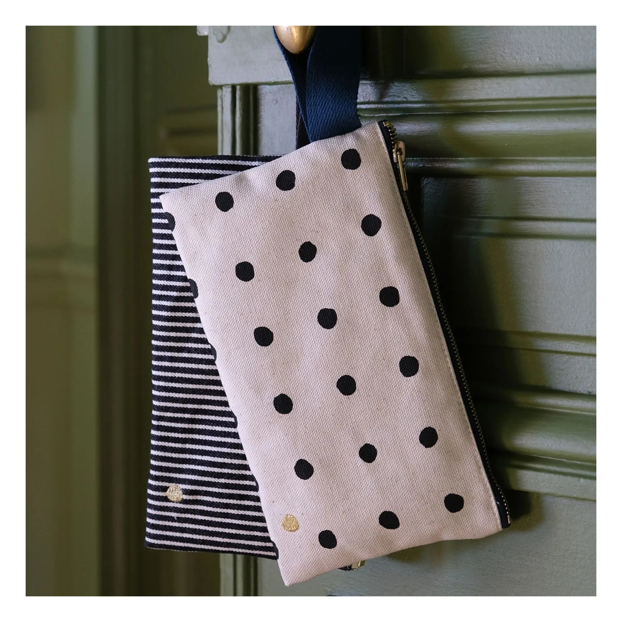 La cerise sur le gâteau - Mio organic cotton clutch bag with handle | Ecru