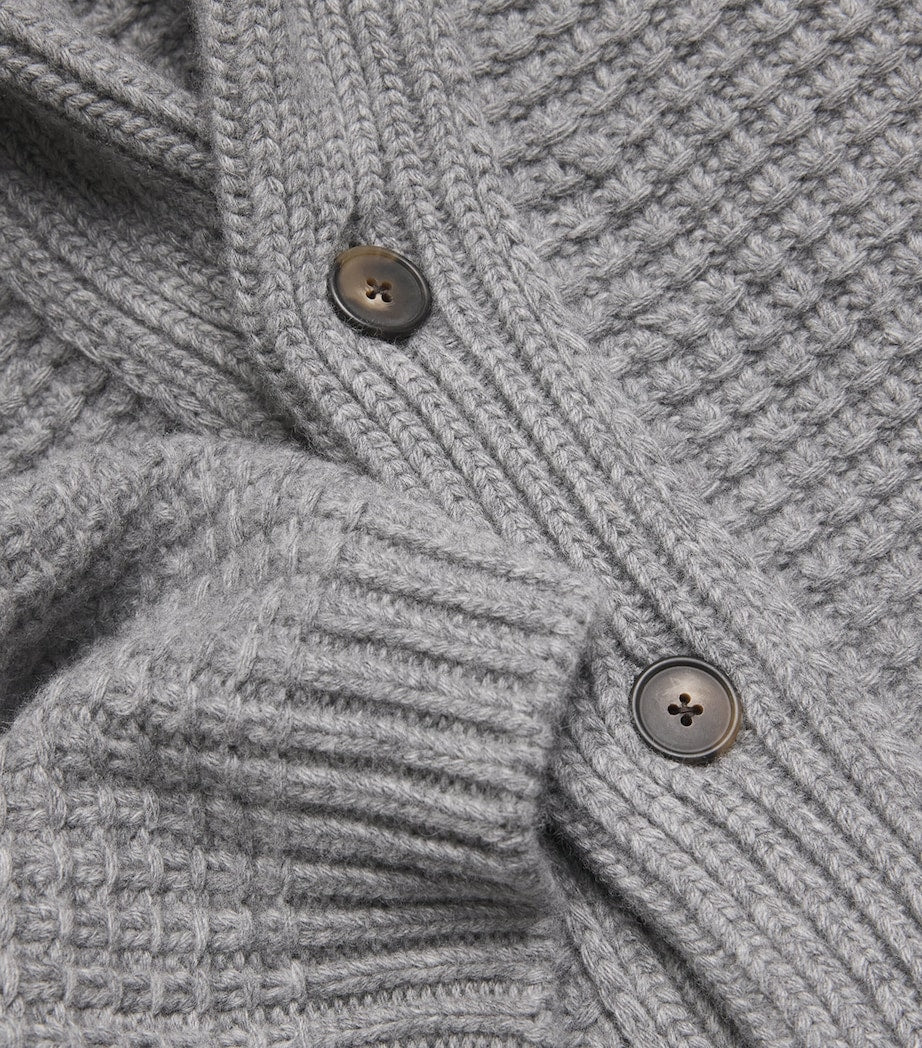 Eleventy Grey Wool-Cashmere Shawl Cardigan