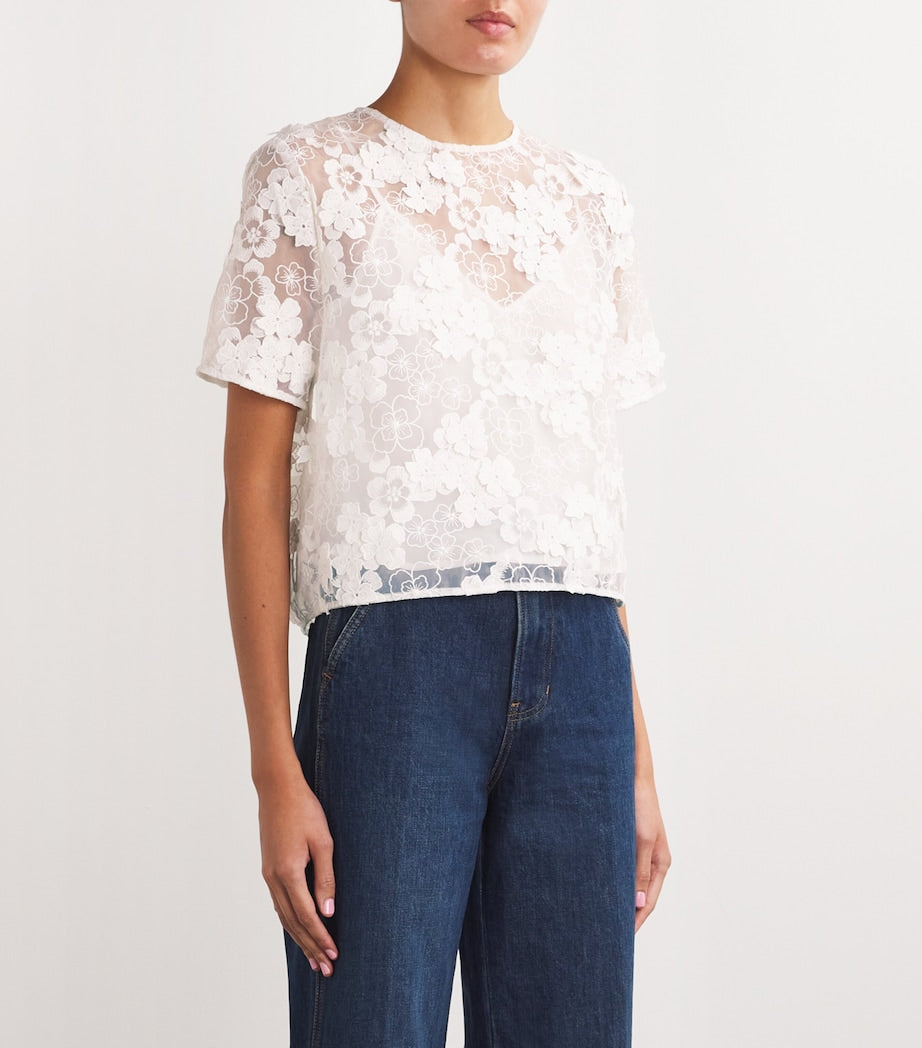 White Floral-Lace Top