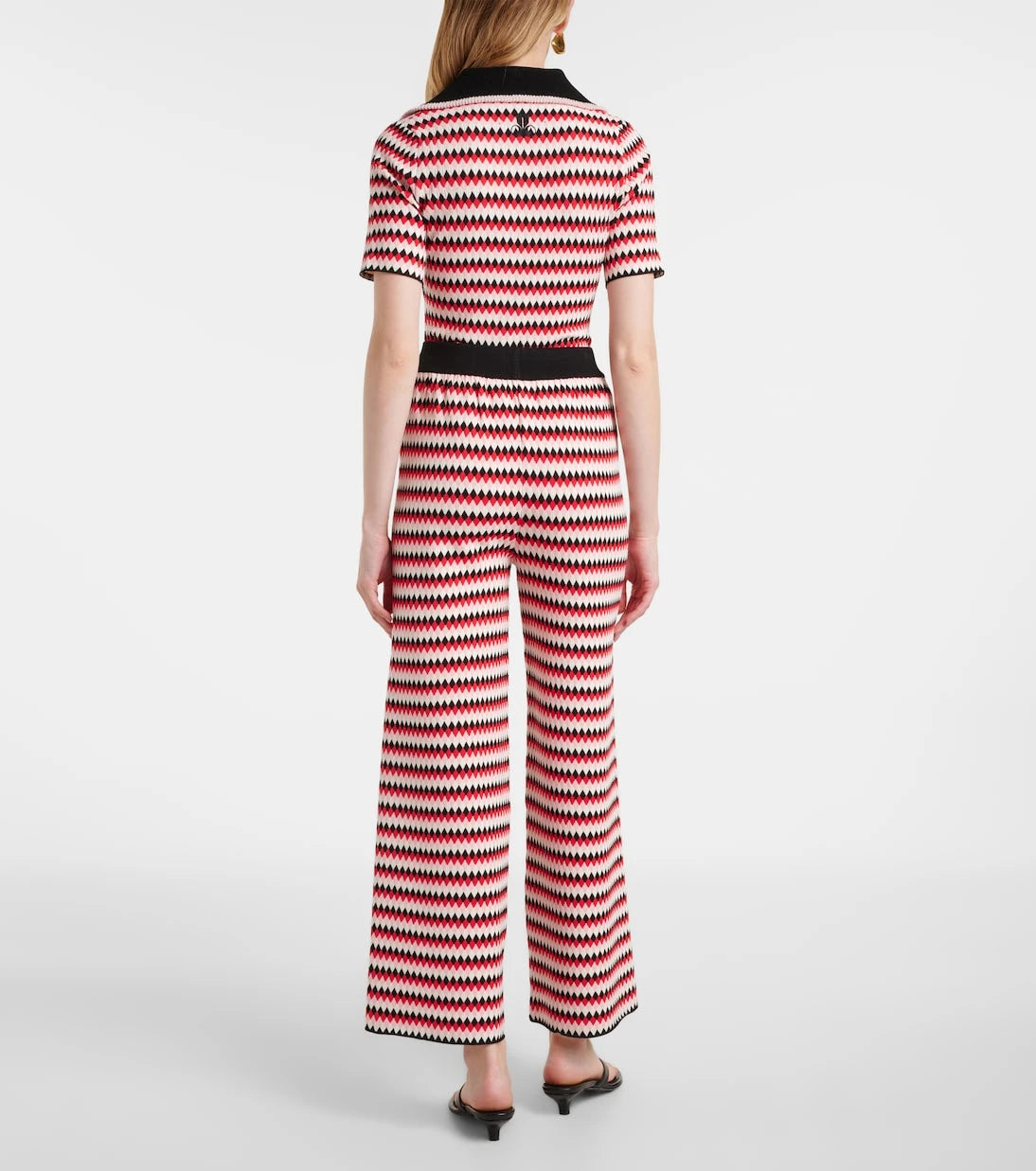 La DoubleJ - Checkers knitted wide-leg pants