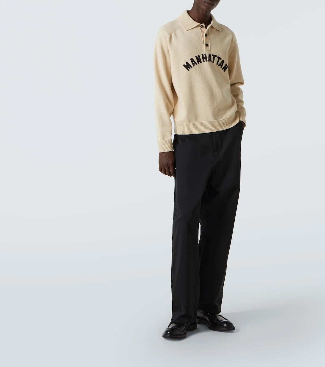 Bode - Manhattan appliqué wool polo sweater